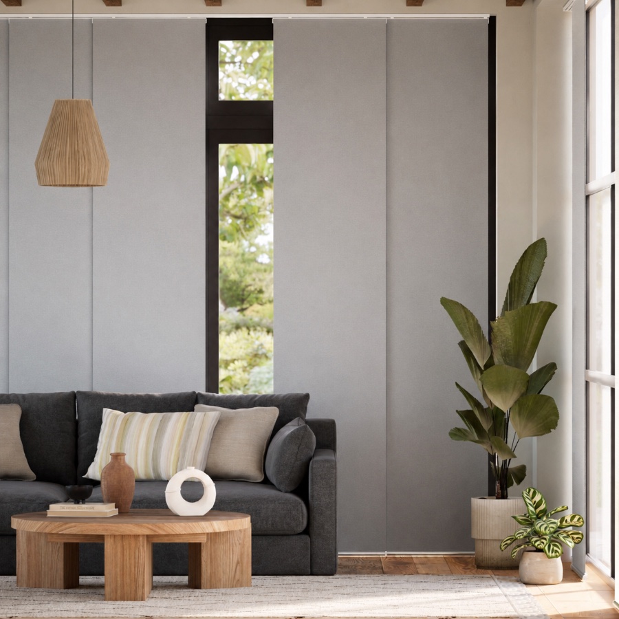 Panel blinds available from Green House Curtains
