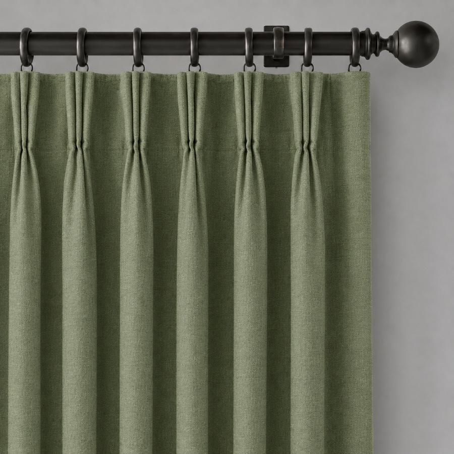 French pleat curtains available from Green House Curtains